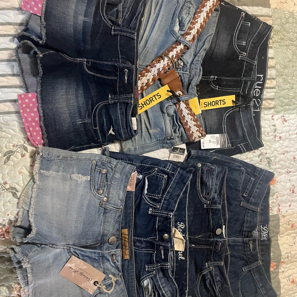 Assorted Denim Jean Shorts - Light to Dark Blue